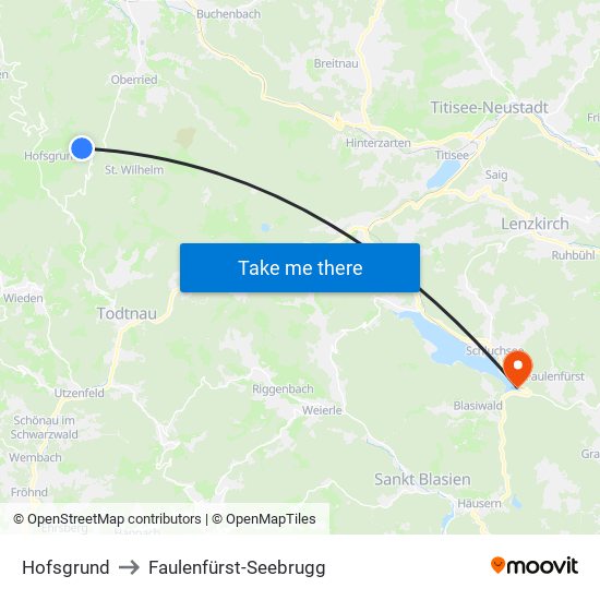 Hofsgrund to Faulenfürst-Seebrugg map