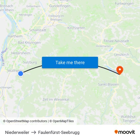 Niederweiler to Faulenfürst-Seebrugg map