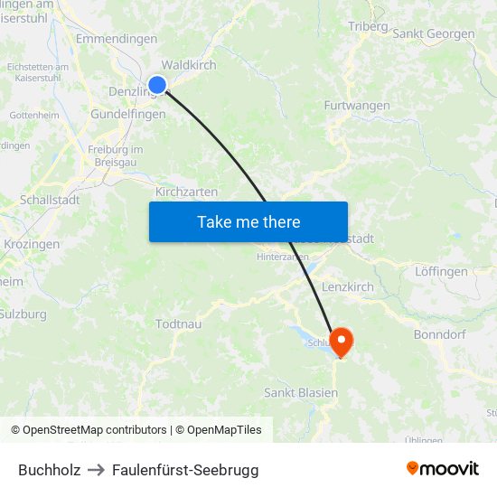 Buchholz to Faulenfürst-Seebrugg map