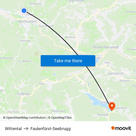 Wittental to Faulenfürst-Seebrugg map