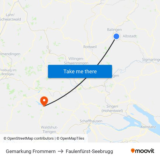 Gemarkung Frommern to Faulenfürst-Seebrugg map