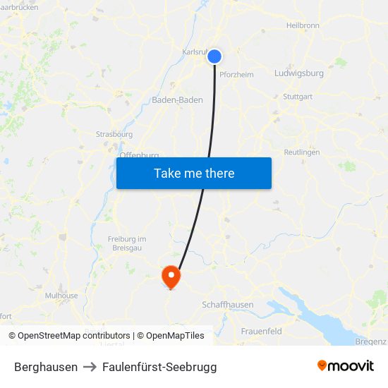 Berghausen to Faulenfürst-Seebrugg map