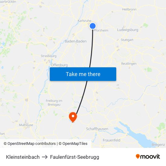 Kleinsteinbach to Faulenfürst-Seebrugg map