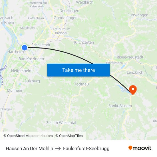 Hausen An Der Möhlin to Faulenfürst-Seebrugg map