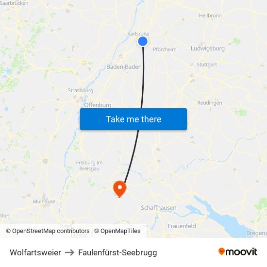 Wolfartsweier to Faulenfürst-Seebrugg map