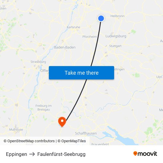 Eppingen to Faulenfürst-Seebrugg map