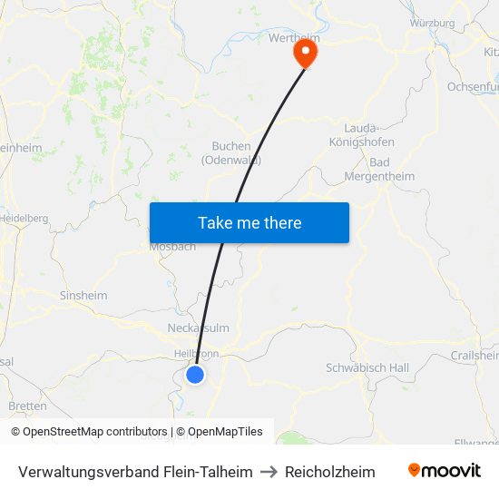 Verwaltungsverband Flein-Talheim to Reicholzheim map