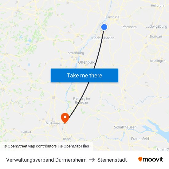 Verwaltungsverband Durmersheim to Steinenstadt map