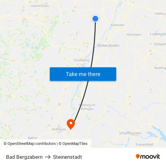 Bad Bergzabern to Steinenstadt map