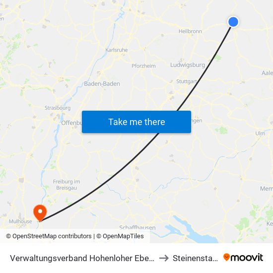 Verwaltungsverband Hohenloher Ebene to Steinenstadt map