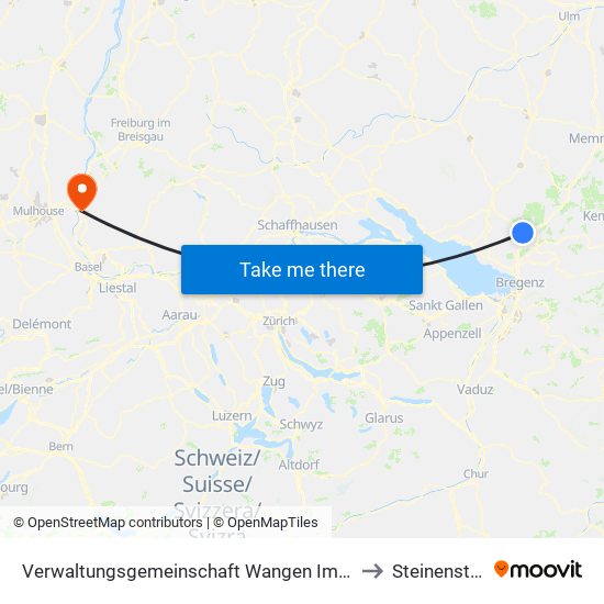 Verwaltungsgemeinschaft Wangen Im Allgäu to Steinenstadt map