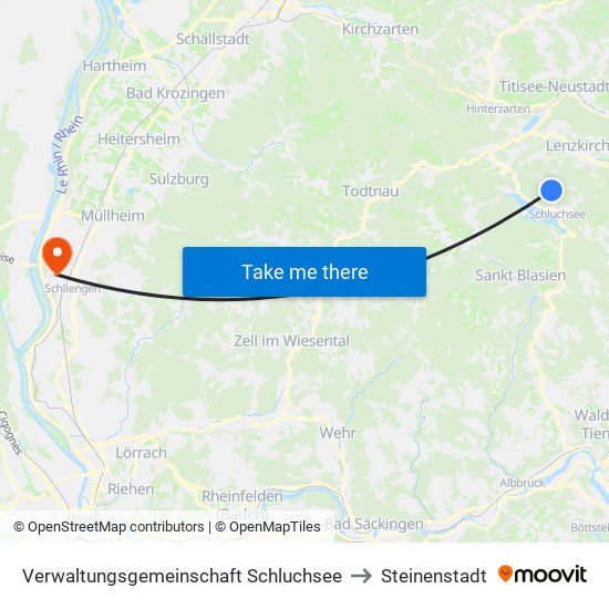 Verwaltungsgemeinschaft Schluchsee to Steinenstadt map