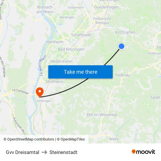 Gvv Dreisamtal to Steinenstadt map