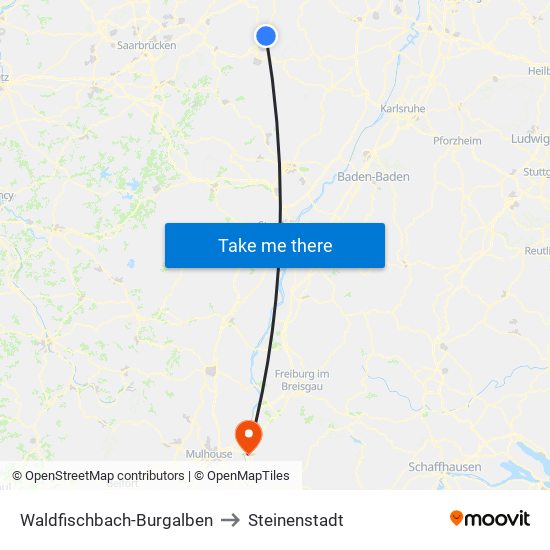 Waldfischbach-Burgalben to Steinenstadt map