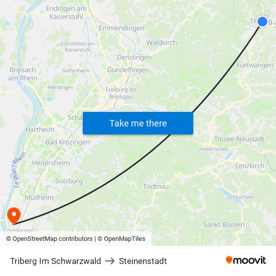 Triberg Im Schwarzwald to Steinenstadt map