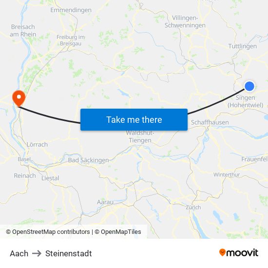 Aach to Steinenstadt map