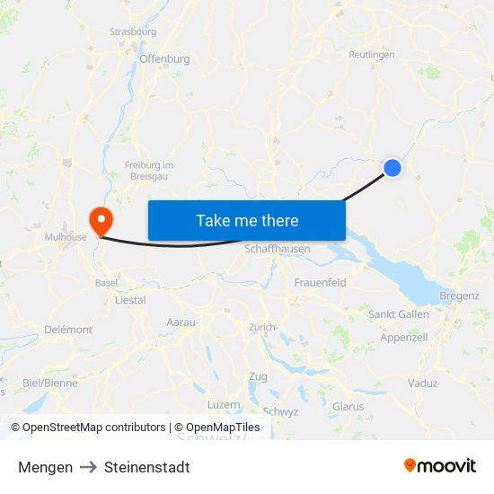 Mengen to Steinenstadt map