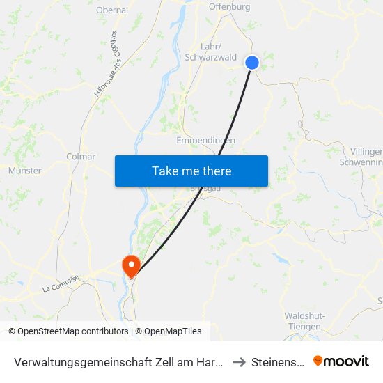 Verwaltungsgemeinschaft Zell am Harmersbach to Steinenstadt map