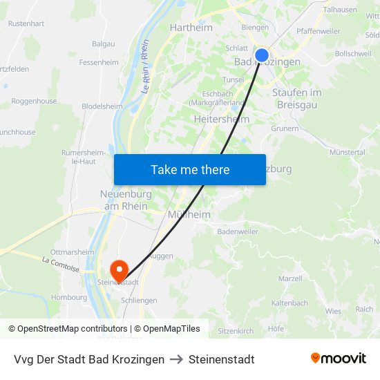Vvg Der Stadt Bad Krozingen to Steinenstadt map
