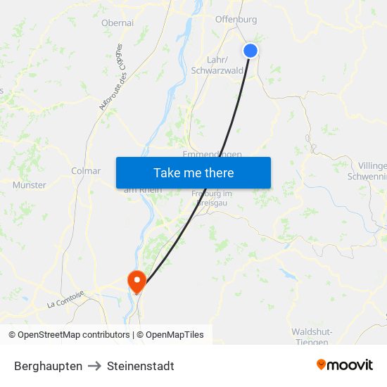 Berghaupten to Steinenstadt map
