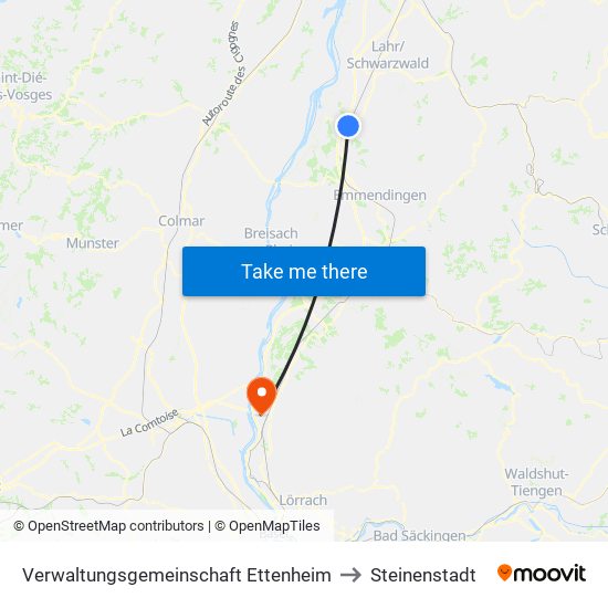 Verwaltungsgemeinschaft Ettenheim to Steinenstadt map