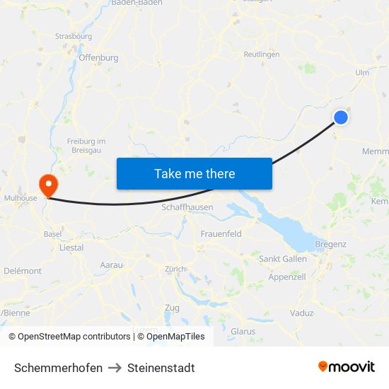 Schemmerhofen to Steinenstadt map