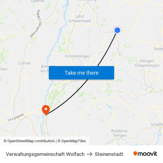 Verwaltungsgemeinschaft Wolfach to Steinenstadt map