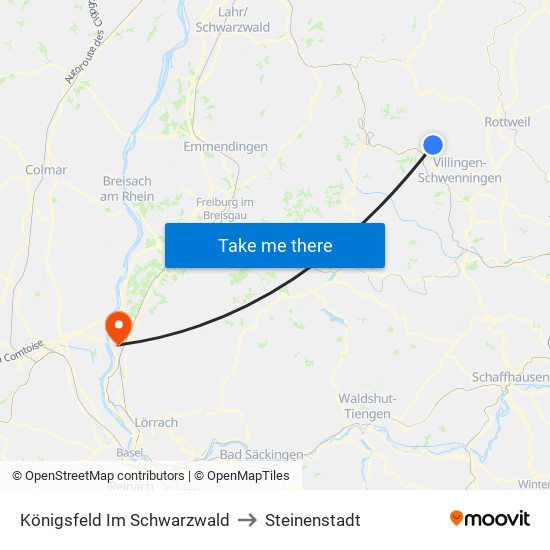 Königsfeld Im Schwarzwald to Steinenstadt map