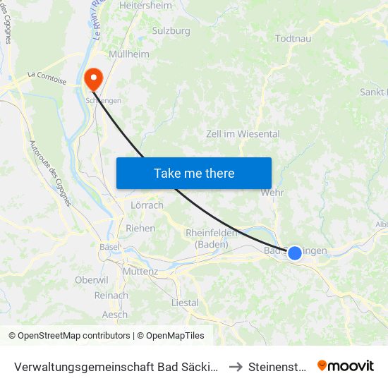 Verwaltungsgemeinschaft Bad Säckingen to Steinenstadt map