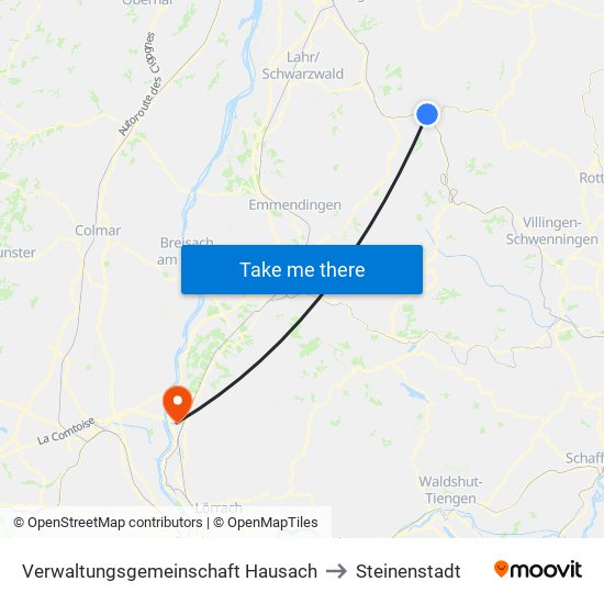 Verwaltungsgemeinschaft Hausach to Steinenstadt map