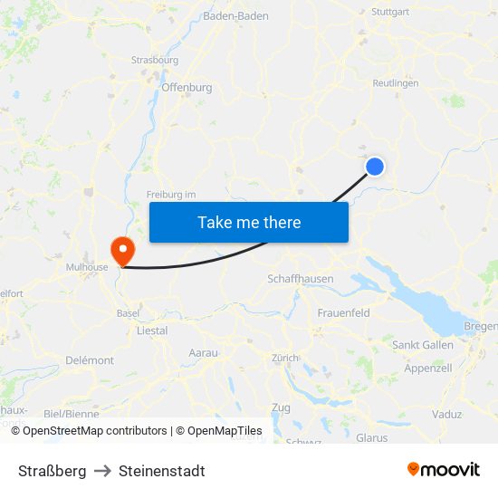 Straßberg to Steinenstadt map