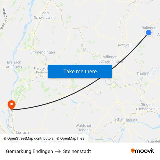 Gemarkung Endingen to Steinenstadt map