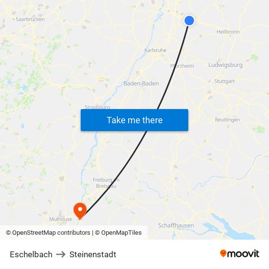Eschelbach to Steinenstadt map