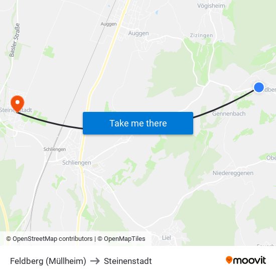 Feldberg (Müllheim) to Steinenstadt map