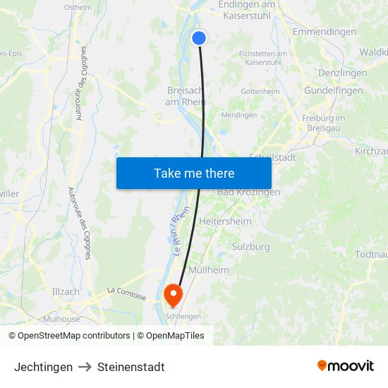 Jechtingen to Steinenstadt map