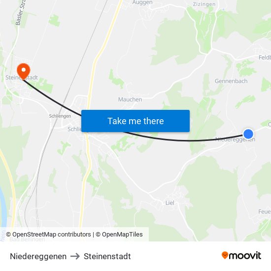 Niedereggenen to Steinenstadt map