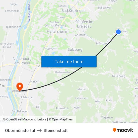 Obermünstertal to Steinenstadt map