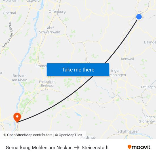 Gemarkung Mühlen am Neckar to Steinenstadt map