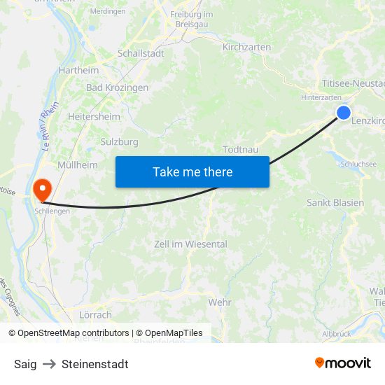 Saig to Steinenstadt map