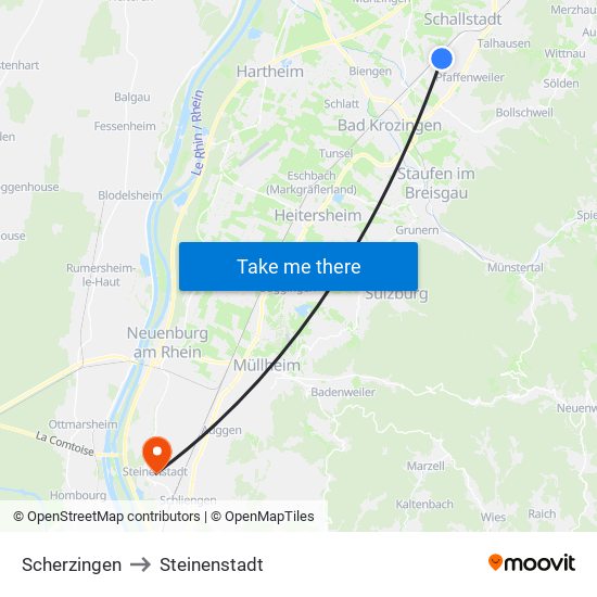 Scherzingen to Steinenstadt map