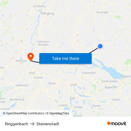 Ringgenbach to Steinenstadt map