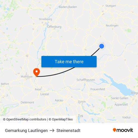 Gemarkung Lautlingen to Steinenstadt map