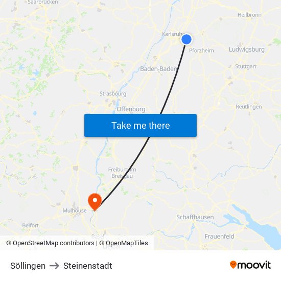 Söllingen to Steinenstadt map