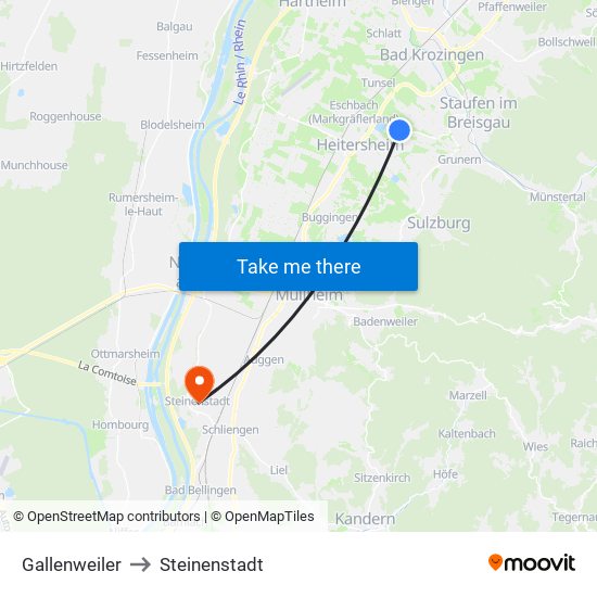 Gallenweiler to Steinenstadt map