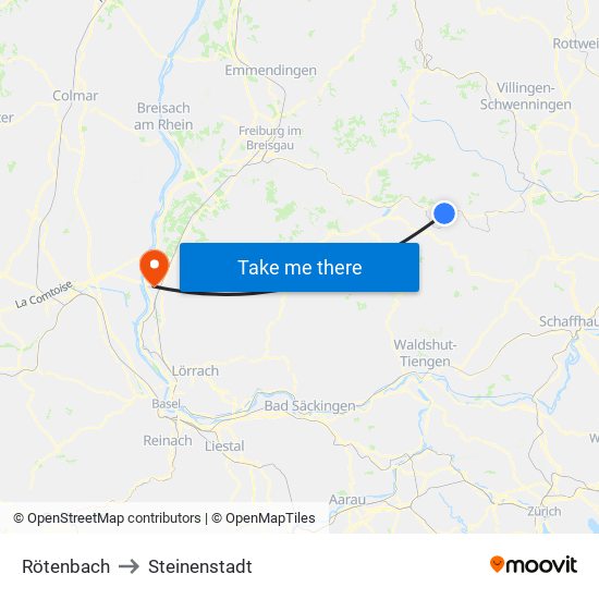 Rötenbach to Steinenstadt map