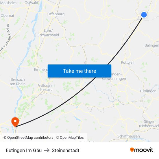 Eutingen Im Gäu to Steinenstadt map