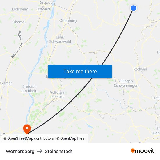 Wörnersberg to Steinenstadt map