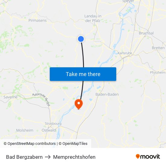 Bad Bergzabern to Memprechtshofen map