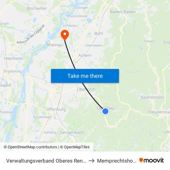 Verwaltungsverband Oberes Renchtal to Memprechtshofen map