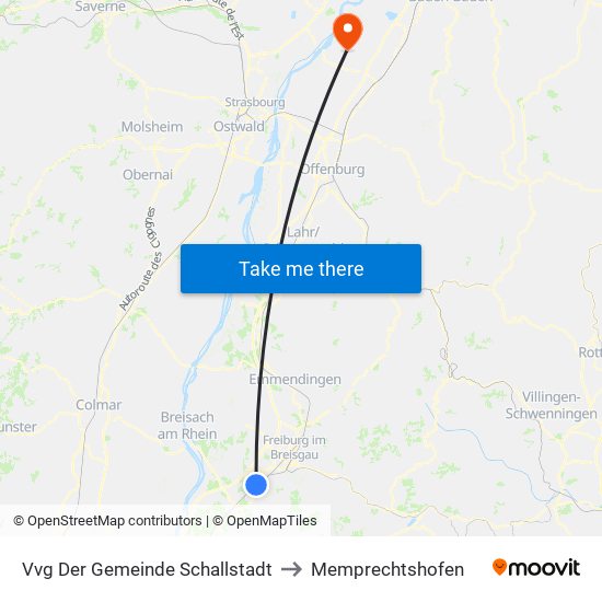 Vvg Der Gemeinde Schallstadt to Memprechtshofen map